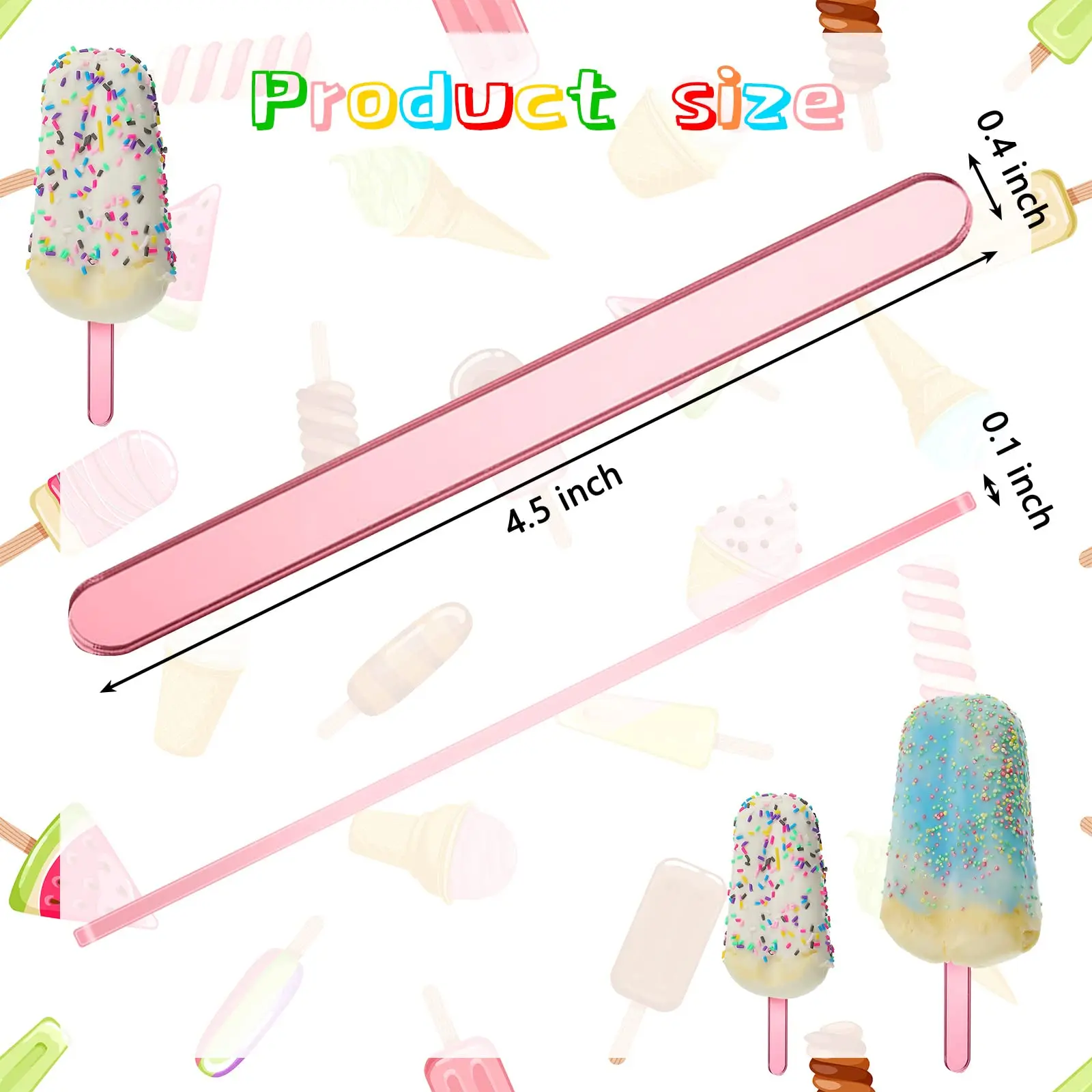 Wholesale Popsicle Stick Reusable Wrapper Acrylic 1*11 CM Ice Cream SticksPopular 2 buyers