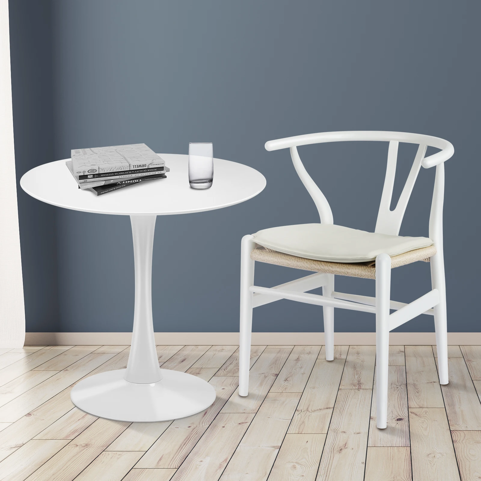 RTS Modern Minimalist Dining Chair Set 4 seater 32inch tulip solid wood Dining table