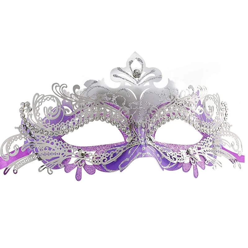 Shiny Rhinestone Venetian Mask  Venetian Mask for Masquerade Ball Evening Prom Costumes Halloween Mardi Gras Crown Metal Mask
