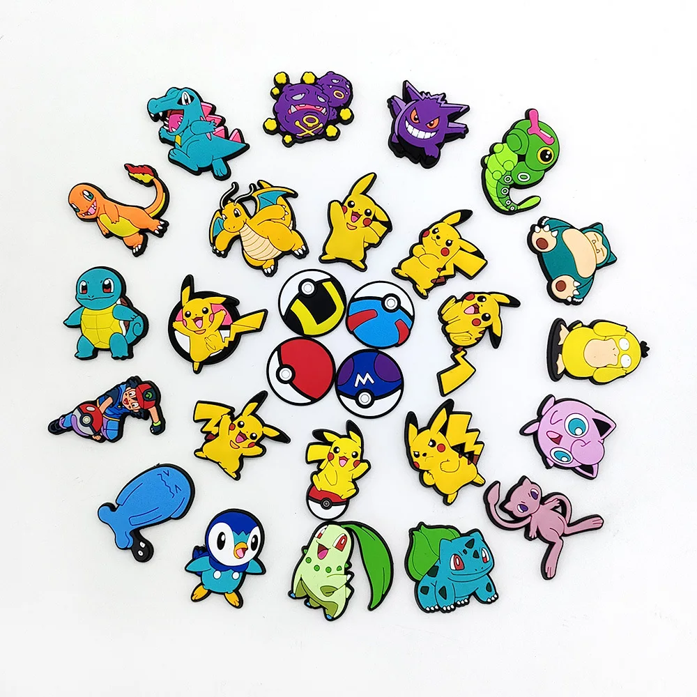 Hot Selling Pikachu Croc Charm Cute Anime Shoe Charms Soft PVC Cartoon Croc Charm for Adult Kids