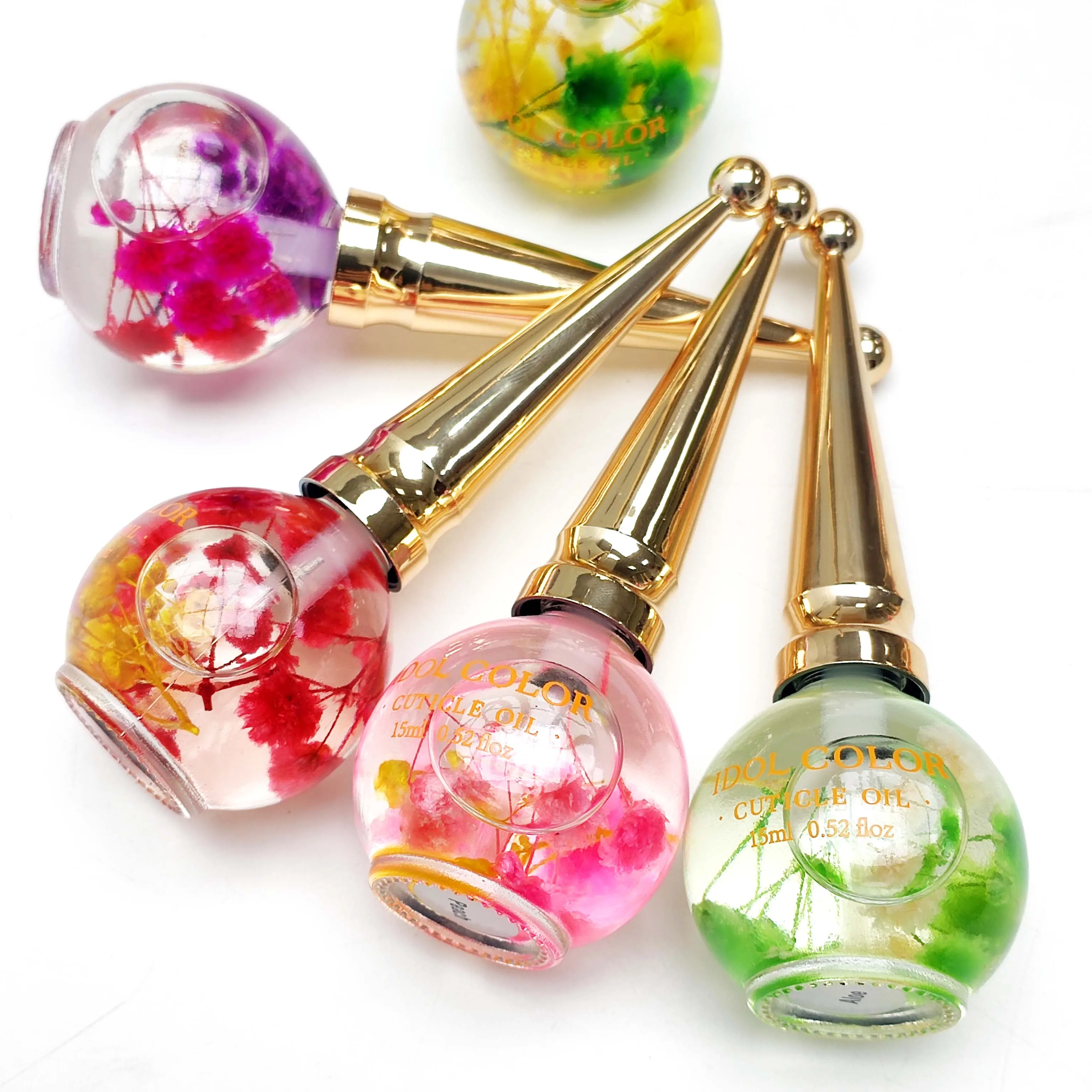 Most Popular Organic Natural Dried Flower Cuticle Care Oil Revitalizer Custom Strawberry Nail Oil Manufacturers Bottles Packing