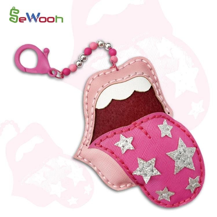 Art Craft Kids DIY Handmade PU Artificial Leather DIY Keychain