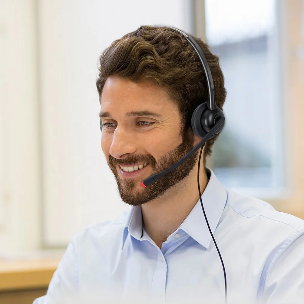 
USB Headset with Microphone Noise Cancelling, Computer Headset for Laptop PC Skype Zoom Webinar Call Center Office 