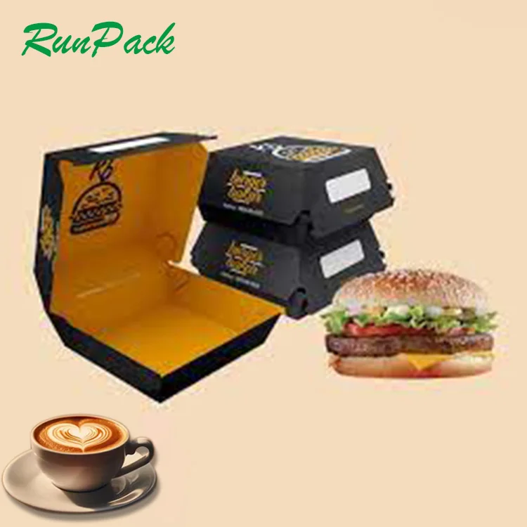 high quality eco friendly custom take away disposable fast food packing burger box wholesale biodegradable