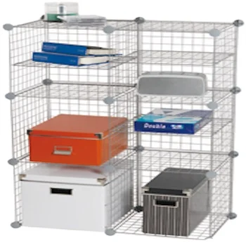 Storage cubes wire grid modular mesh organizer bookcases and clothing shelf standing