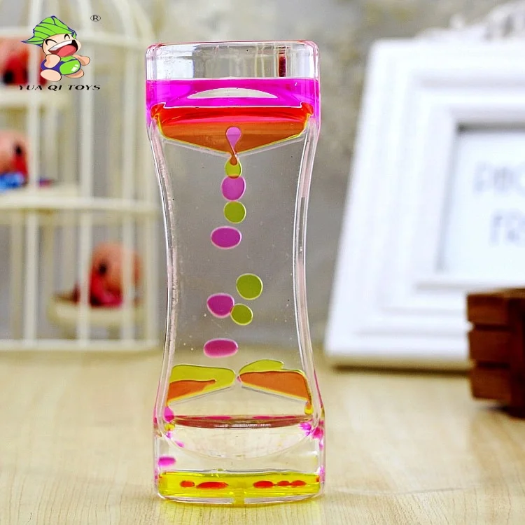 YQ Fidget Toy Creative Hourglass Colorful Liquid Motion Bubbler Liquid Oil Timer Hourglass