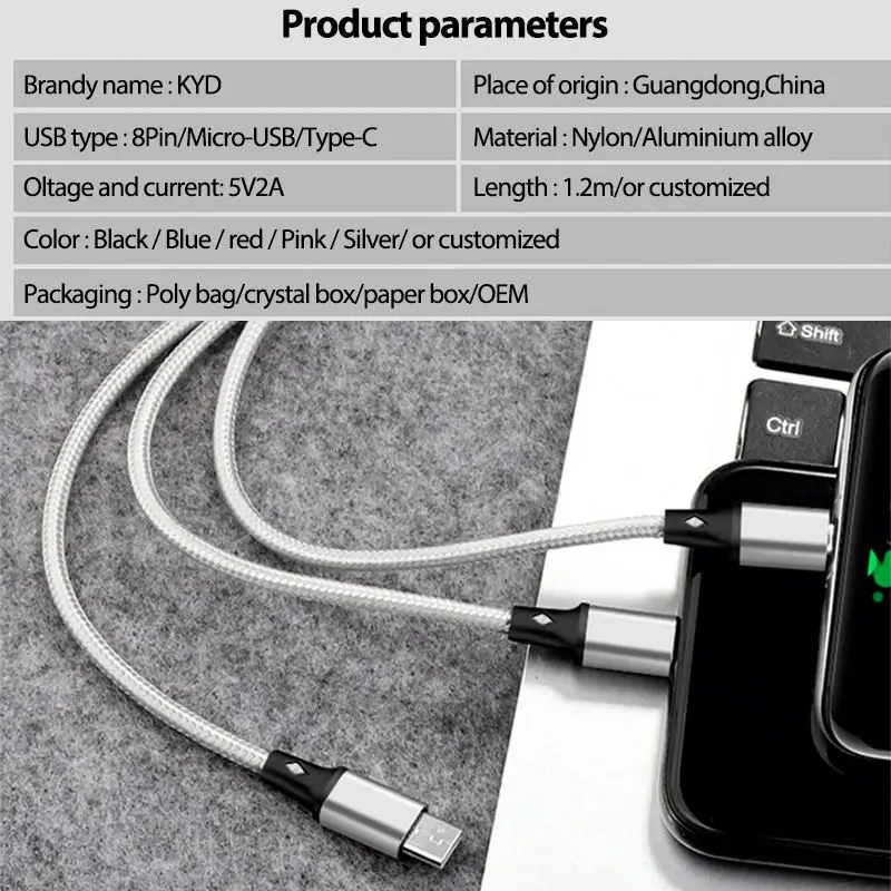 Factory price 3 in 1 charging Cable for Micro for Android for iphone usb fast charger cable mobile phone charging cable