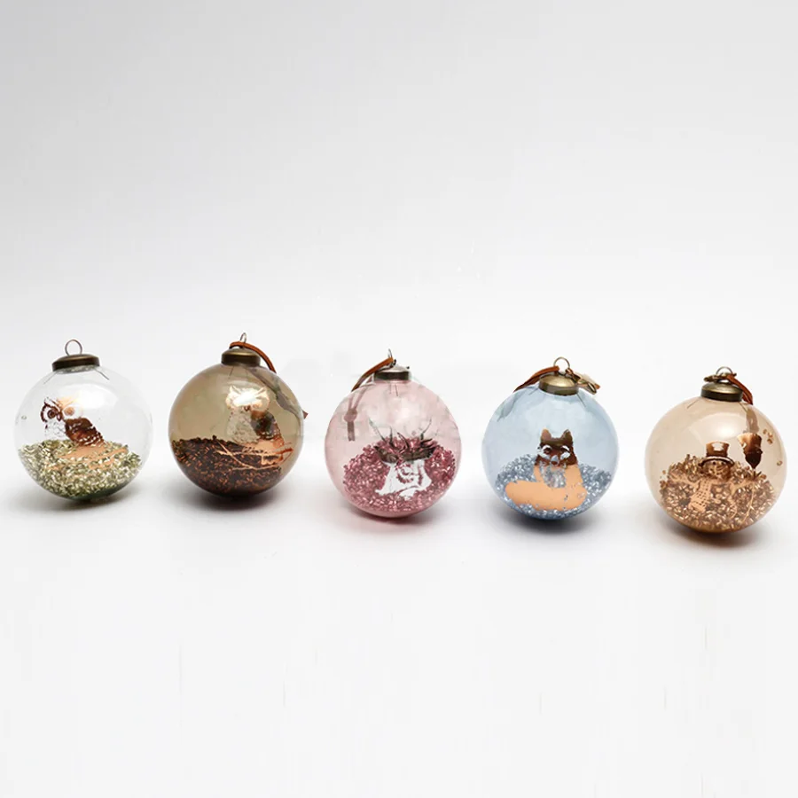 Custom Print Glass Ball Christmas Tree Hanging Ornament Decoration Pendant