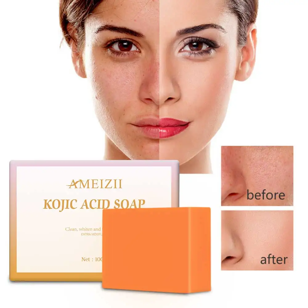Natural Kojic Acid Soap Anti Aging Whitening Bath Soap Facial Skin Deep Cleansing Care Laminas De Jabon De Tocador Handmade Soap