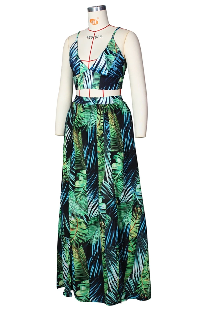  2021 wholesale women new sexy fashion flora maxi dress long