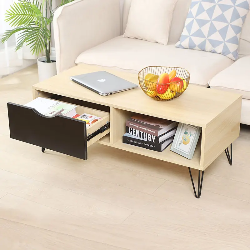New Design Wooden Tea Table With Drawer Europe Simple Modern Coffee Table For Living Room Furniture