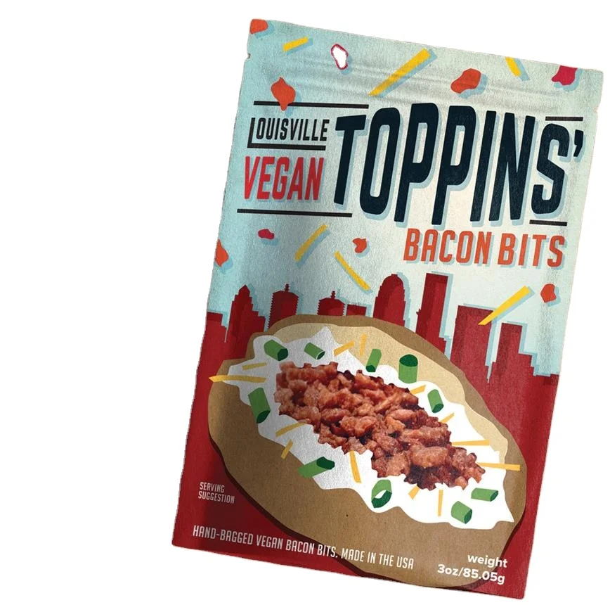 Biodegrade Bacon Bags Corn Packaging Eco Mylar Ziplock Resealable Stand Up Dark Chocolate Salami Chips Bag