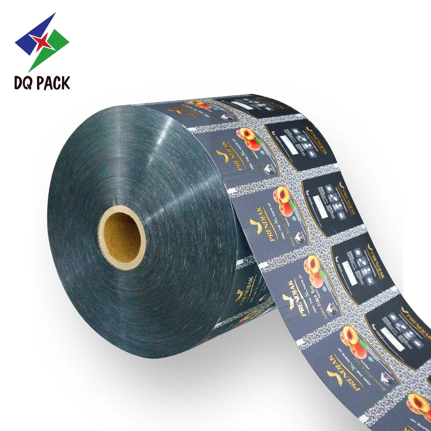 DQ PACK Custom flexible pack food packing flow wrap sachet film rolls for coffee tea powder dried food