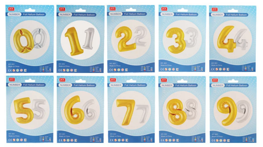 40 inch multicolor Number Digit Balloons Aluminum Foil Film Mylar Balloon graduation party Birthday Party balloons