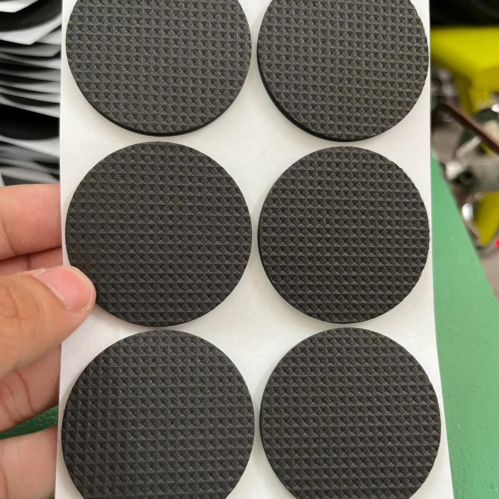 Round eva footpad table and chair furniture non slip pad grid pattern eva foam pad self adhesive silicone rubber foam pad