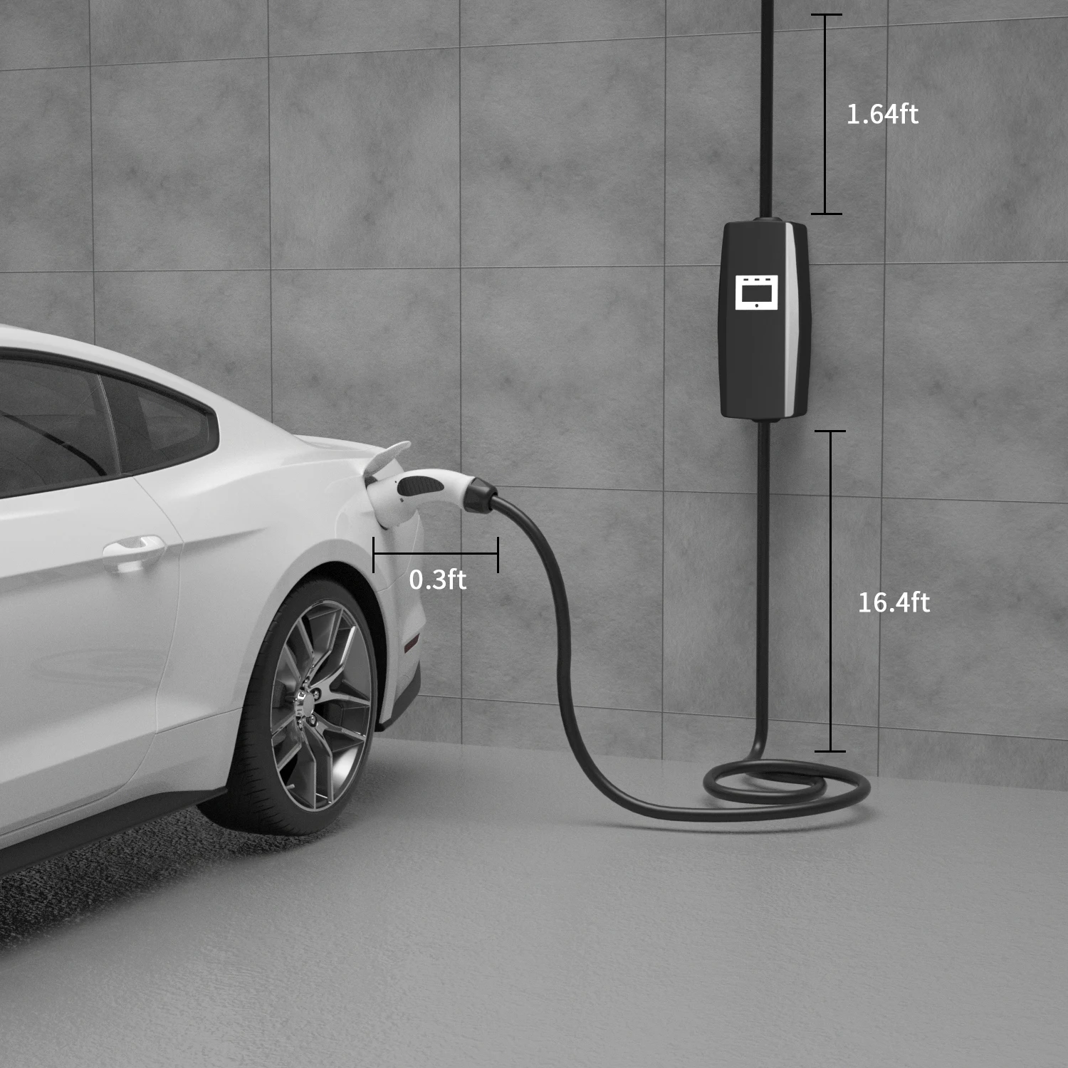 Khons 16A 32A Model 2 Electric Vehicle Charging Box Level 2 Mobile Charger Portable EV Charger Type 1 to schuko Plug