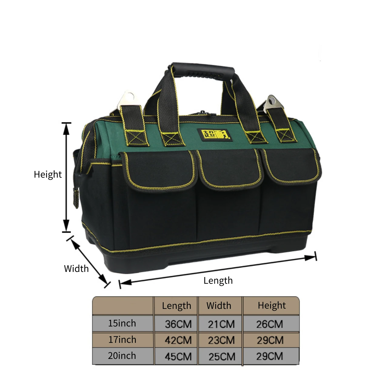 Multi-Function Canvas Oxford Electrician Tool Bag Zipper Organize Storage Bag Thickened with Hard Bottom Load Bearing up to 45kg