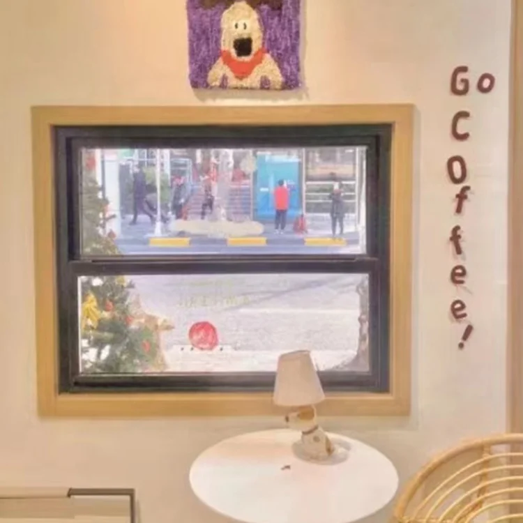 Simple design black aluminum vertical up and down sliding windows double single glass hung sash windows