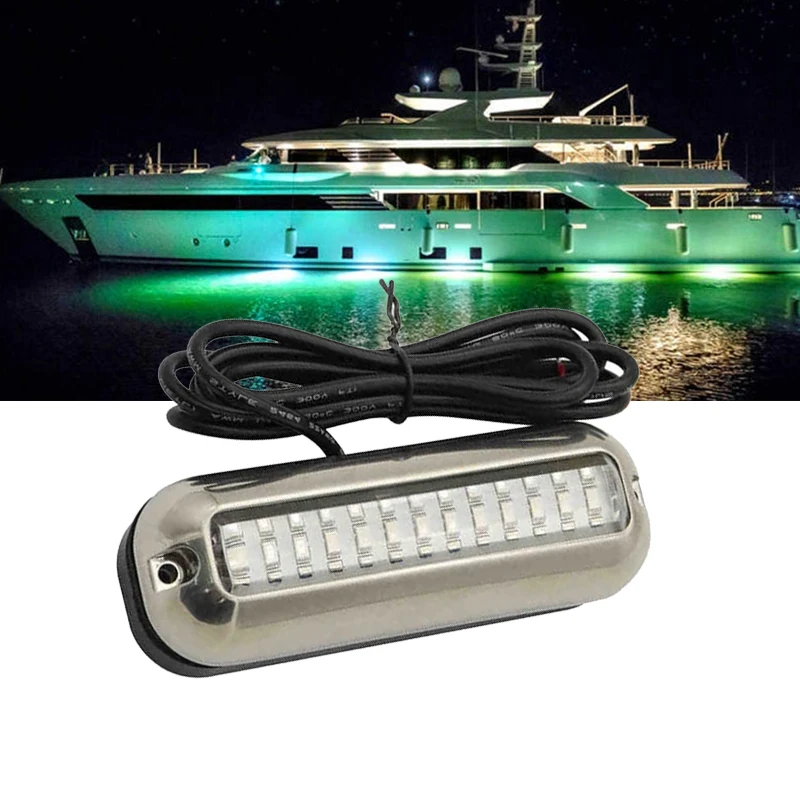 27LED 3.7inch IP68 316 Stainless Steel Surface Mount Led Lights for Boat Underwater Yacht Pontoon Sailboat Kayak