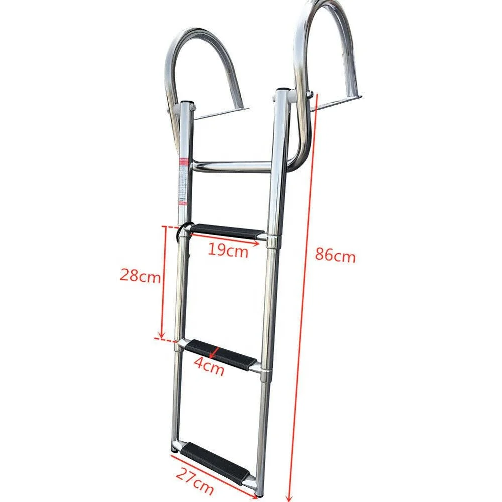 
Isure Stainless Steel 3 Steps Boat Ladder Telescoping Swim Boarding Ladder Inboard 