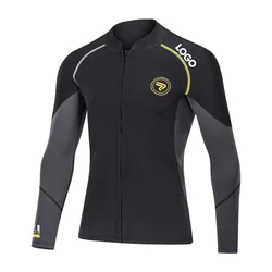 Custom 1Mm 2Mm Long Sleeve Front Zipper Water Wet Suit Jacket Coat Hunting Scuba Diving Women Men Surf Neoprene Wetsuit Top
