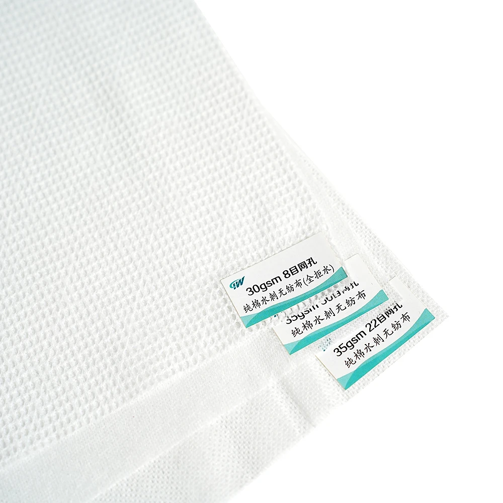 Spunlace Nonwoven Fabric for Wet Wipes Making Professional Manufacturer Raw Materials 100% Cotton Organic Cotton Plain HUAXIN