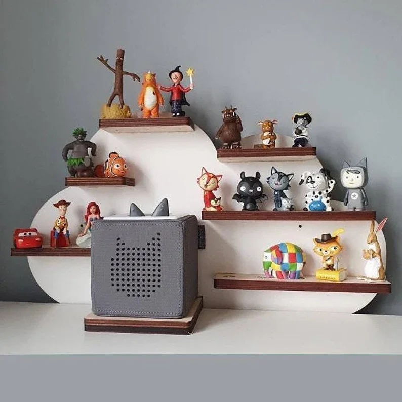 Customized cloud tonie shelf tonie box shelf wooden storage shelf for Wall-mounted Storage tonie toy rack