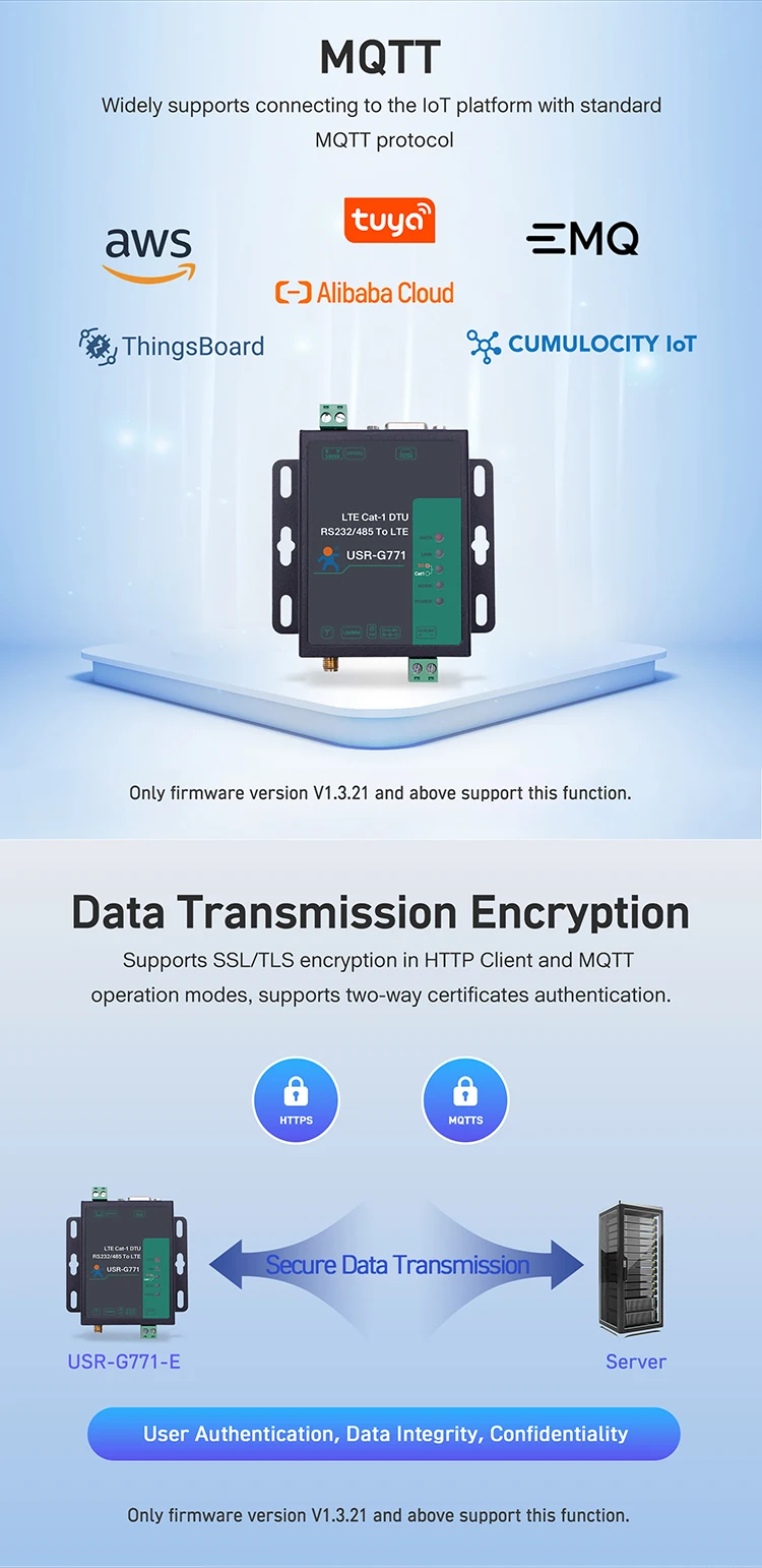 USR-G771-E Europe Frequency Bands Support HTTP MQTT LTE 4g modem gsm RS232