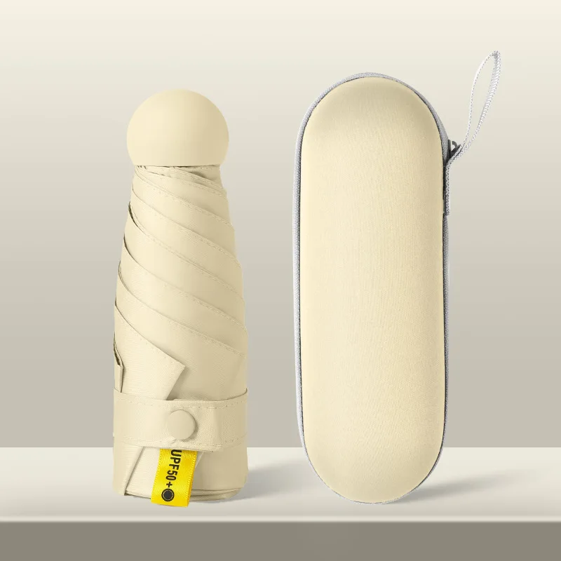 Black coating Mini Pocket Umbrella 5 fold Umbrella Chinese Supplier Sun And Rain Folding Umbrella