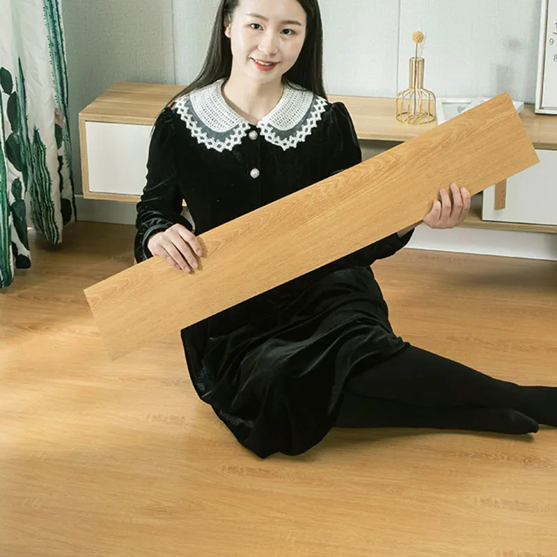 wood floor tile wood vinyl ceram tile pvc sticker floor waterproof self adhesive floor