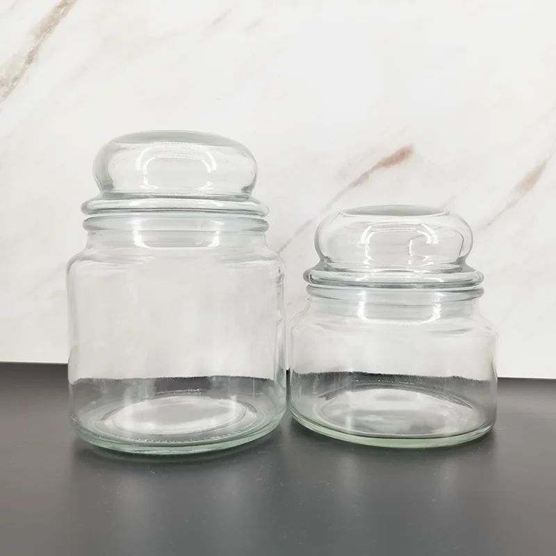 Wholesale Candle Jars 10oz 16oz Yankee Large Capacity Candle Holder Empty Clear Glass Candle Jar Container With Lid