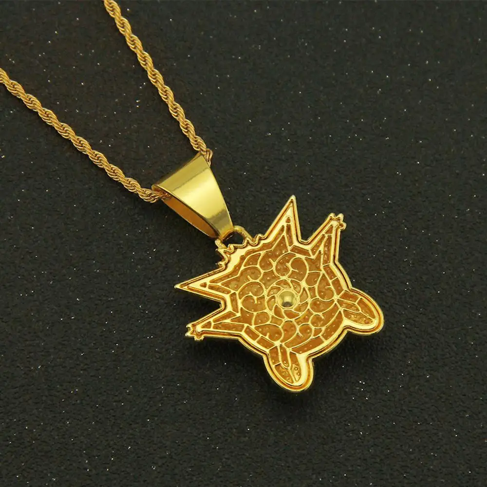 Big Gengar Evil Elf Hip Hop Man Zircon Pendant Iced Out Necklaces for Women Wholesale