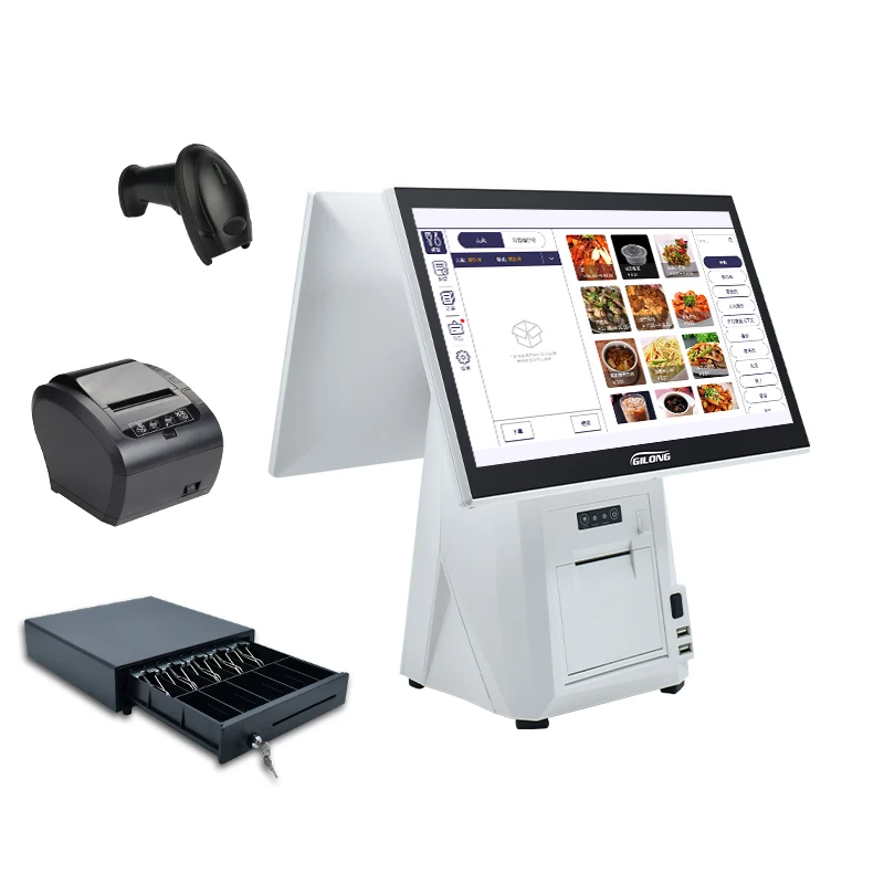 Built-in 80mm thermal printer 15.6 inch windows all in one pos terminal