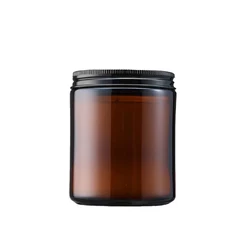 Luxury 4oz 8oz 16oz Custom Amber Transparent Glass Candle Jars with Lids