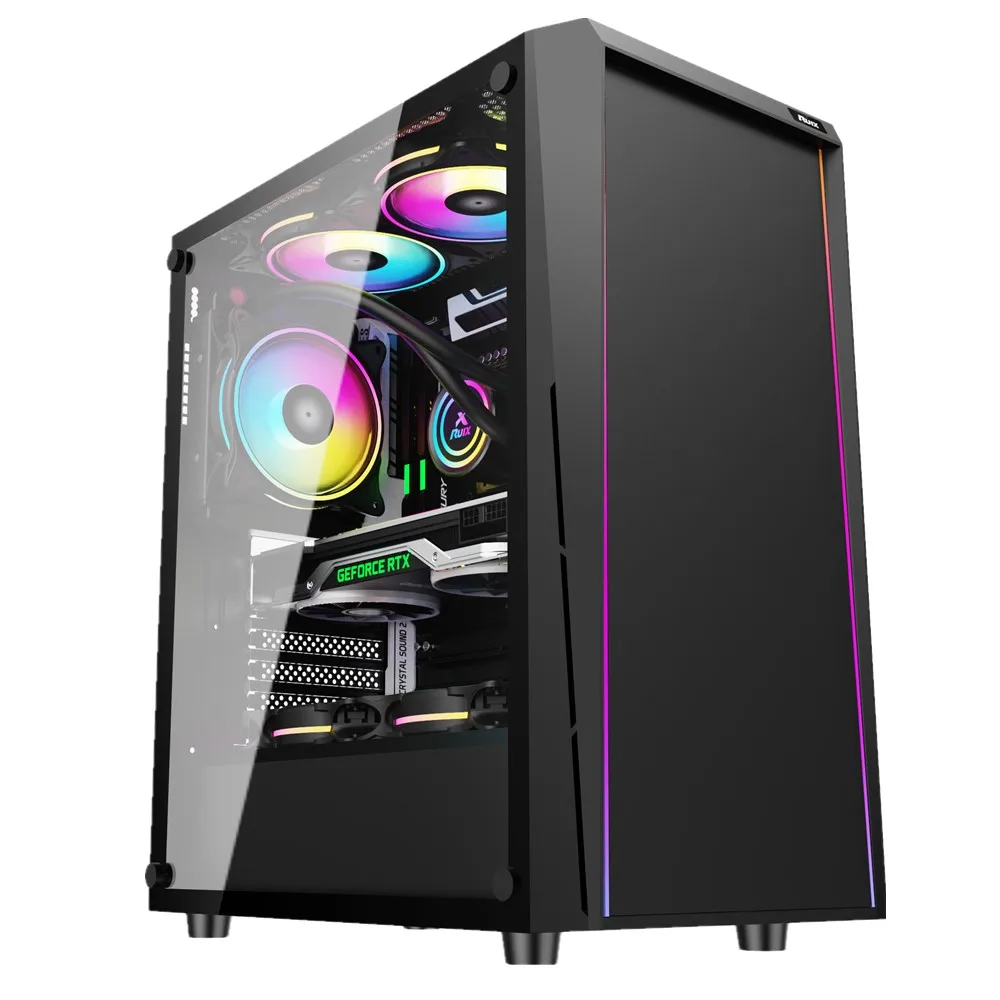 Custom High quality atx LED gaming cpu cabinet glass computer cases torres y cajas de la computadora
