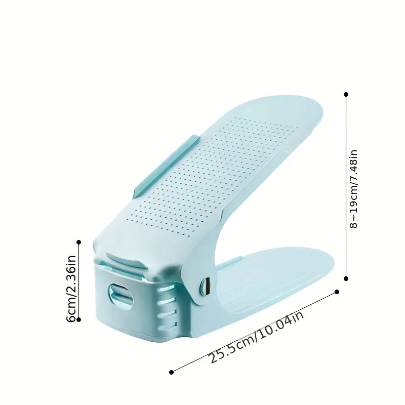 NISEVEN Creative Design Double Deck Shoe Holder Plastic Shoe Rack Storage Organizer Antislip Adjustable Shoe Rack