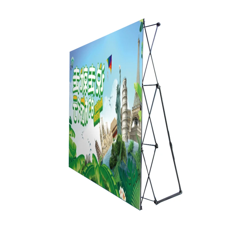 Ging Builders Marketing Windproof Trade Show 100X200 Pop Up Banner Stand With Logo