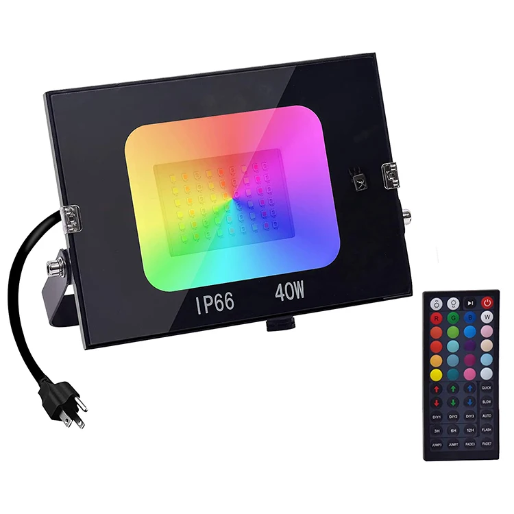 110V 220v Outdoor Floodlight color light led rgb flood light rgb smart led remote controller light