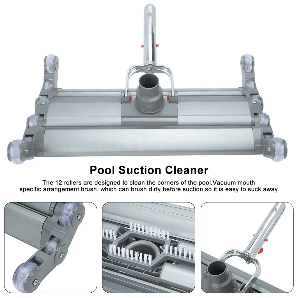 Swimming Pool Cleaning Tools and Accessories 19' Heavy Duty Flexible Weighted All aluminum Pool Vacuum Head