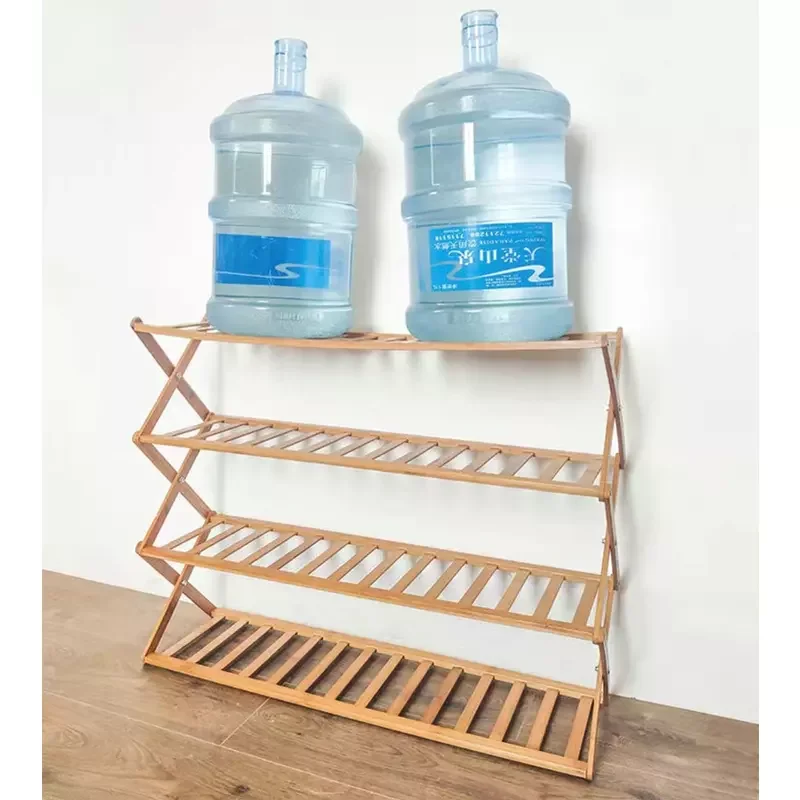 2-10 Tier Standing Foldable Shoe Rack Stackable Shoe Shelf Storage Organizer 5 Layer Foldable Bamboo Shoe Rack