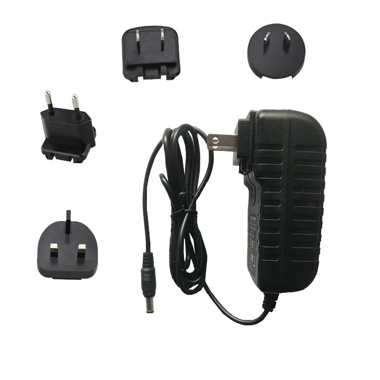 Wall mount power supply 5V4A 9V3A 12V3A  15V2.4A  19V2A  24V1.5A interchangeable plug power adapter