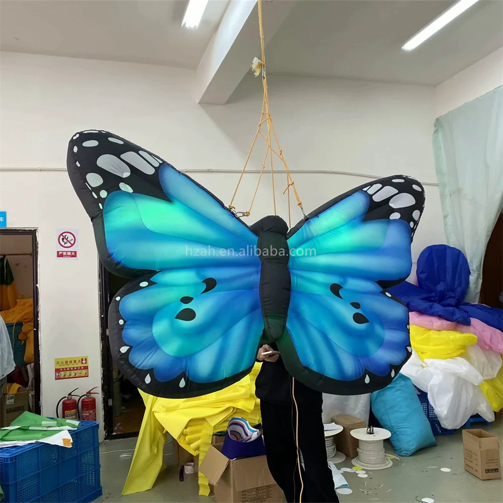Advertising decoration inflatable butterfly with led lighting inflatable butterfly wings