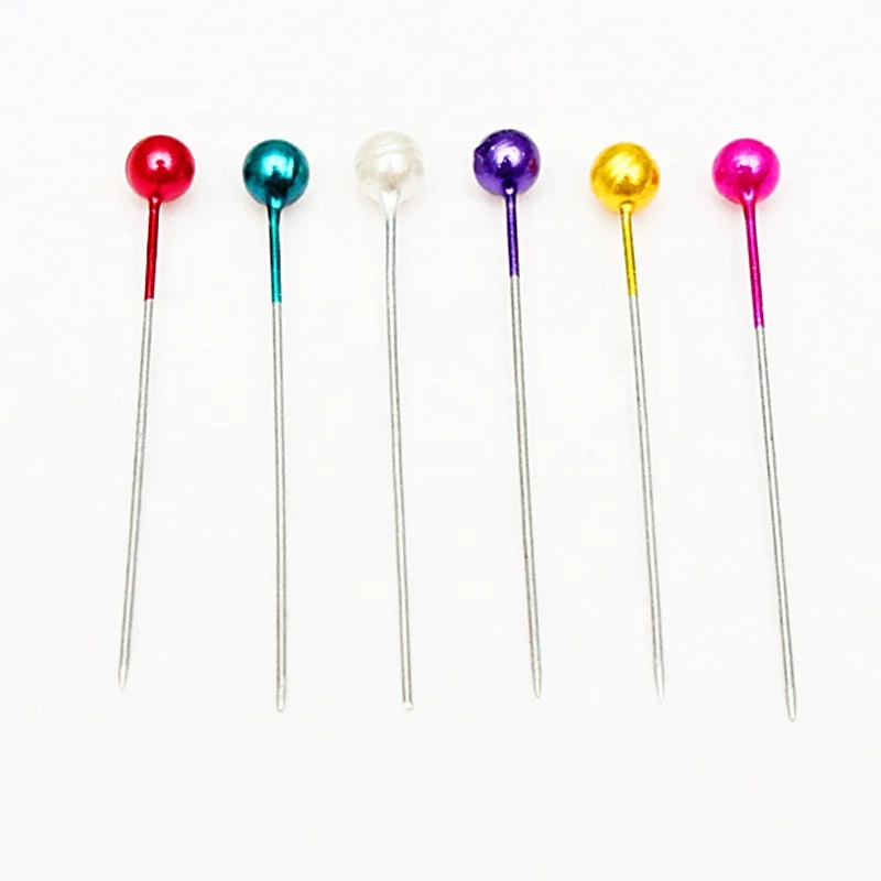 
Factory Direct Custom Colorful Assorted Metal Pearl Head Pins for Crafts Decoration 
