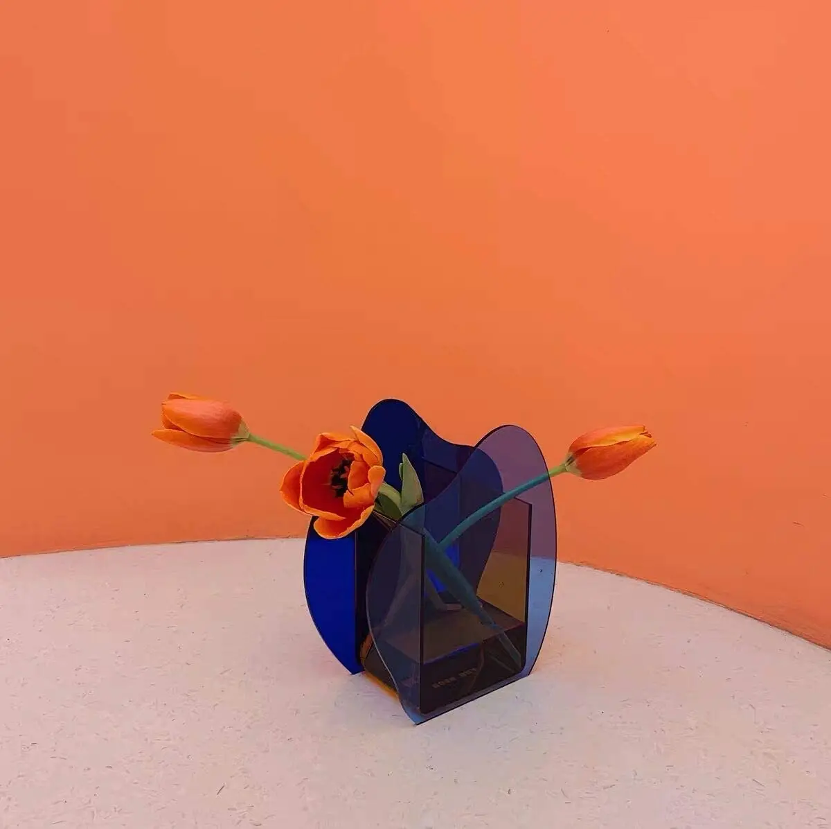 Acrylic Flower Vase Make-up Brush/Pen Holder Elegant Modern Contemporary Design Vase for Home Office Wedding Decor