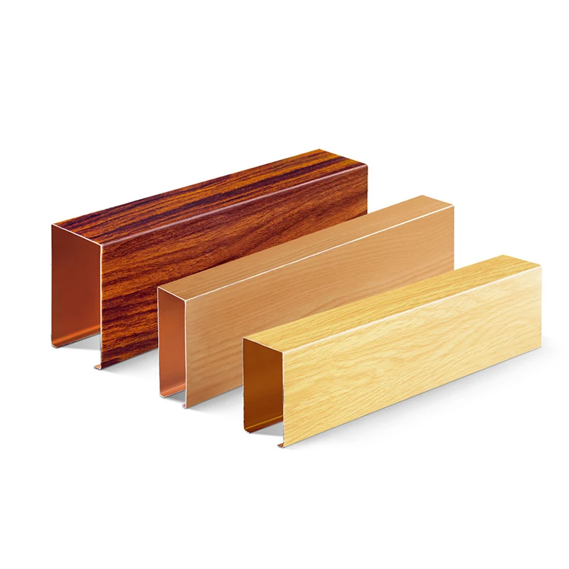 2023 aluminum Wooden Grain cladding aluminum Profile for Ceiling profile