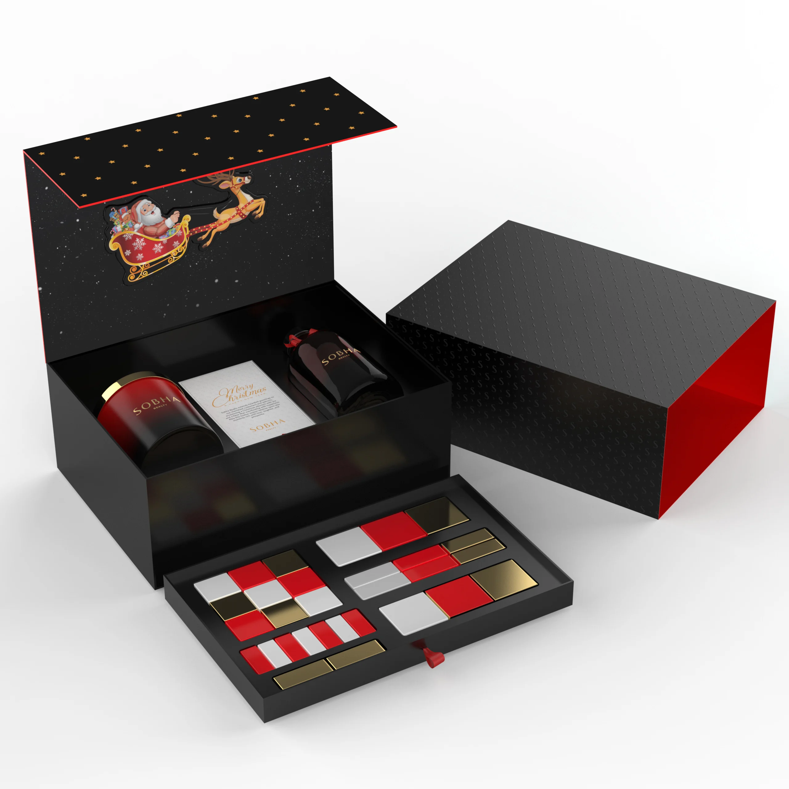 Custom size recyclable cardboard paper hard rigid magnet box packaging luxury folding magnetic gift box with magnetic lid drawer