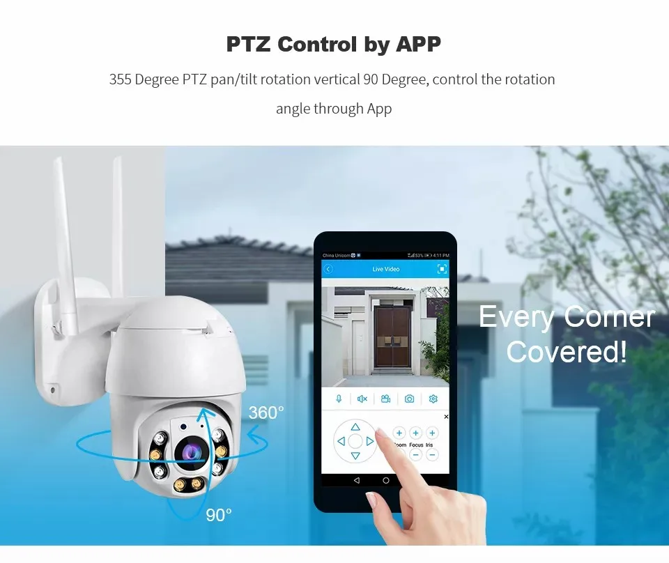 2023 New Wireless Surveillance Monitor Home Indoor Network Smart IP Ptz Camera Pet Security Wifi Camera