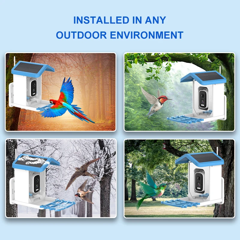 Wholesale App Control Smart Bird Watcher AI Intelligent Recognition Wild Birds Feeders for Outdoors Bird Feeder with Camera