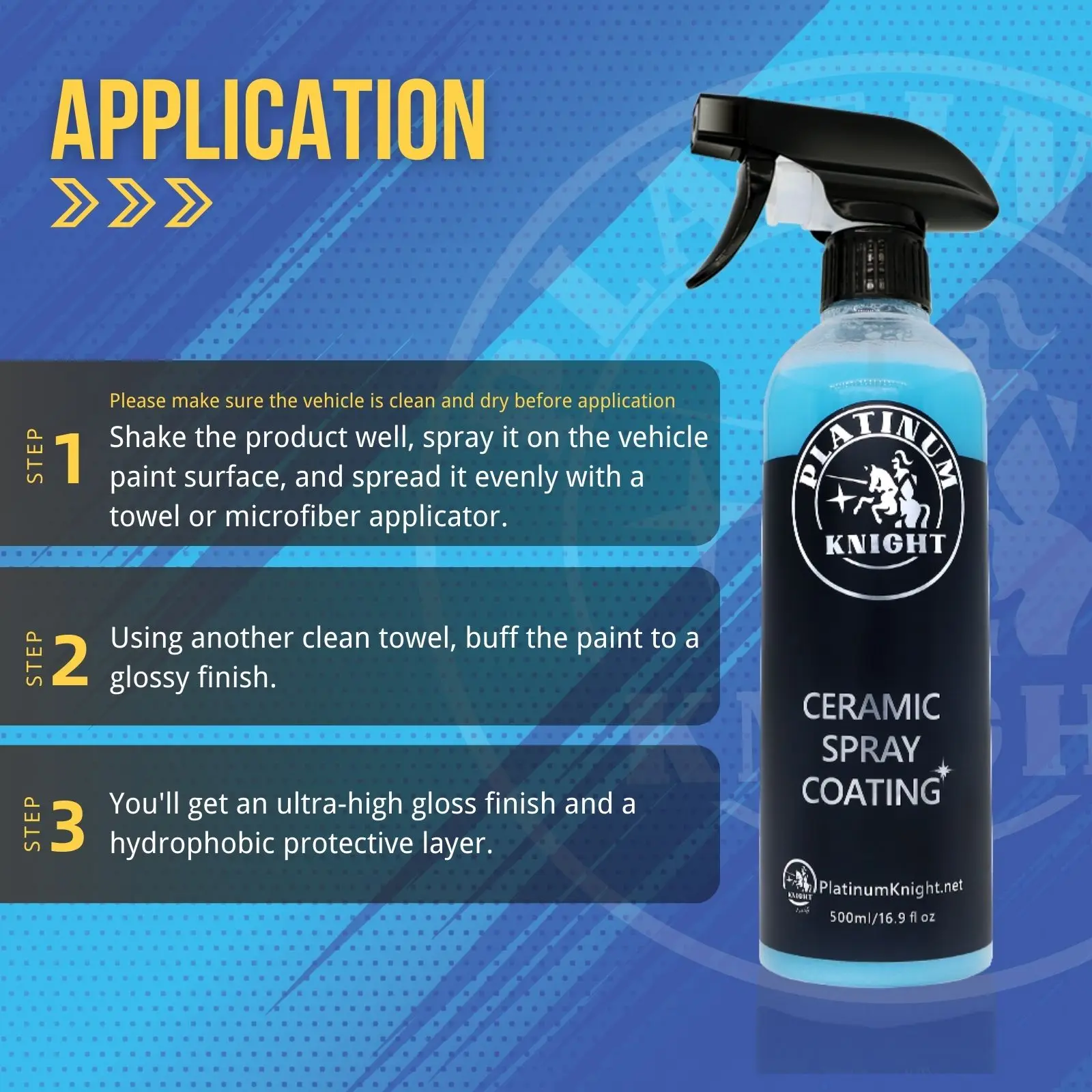 BRAND QUALITY Rapid Ceramic Coating Spray Increase hydrophobicity & gloss / Long-lasting UV protection for car paint