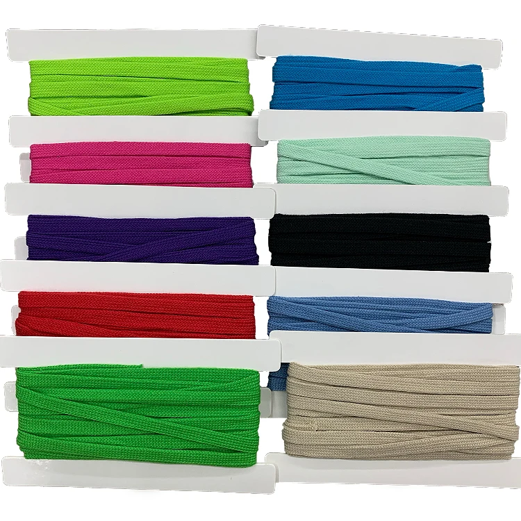 Wholesale 1cm 10mm 15mm Flat Polyester Cord Trouser For Swim Shorts Drawstring flat drawstring cord rope